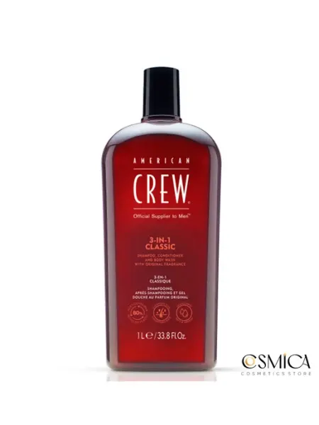 American CREW Шампунь, кондиционер и гель для душа 3-в-1 1000 мл