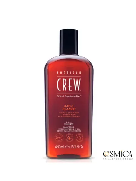 American CREW Шампунь, кондиционер и гель для душа 3-в-1 450 мл
