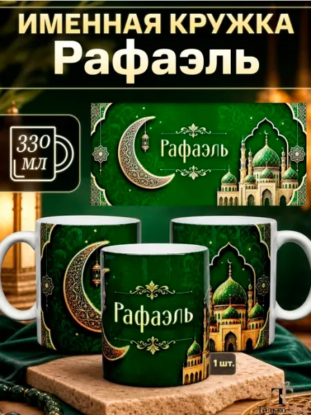 Именная керамическая кружка Рафаэль в подарок Только твоё