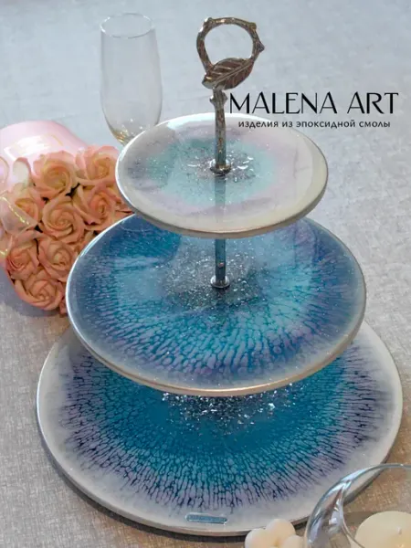 Фруктовница трёхъярусная из эпоксидной смолы MALENA ART