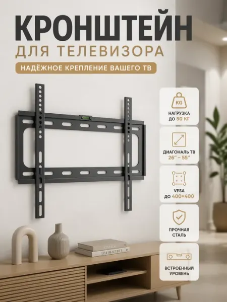 Настенный кронштейн для телевизора, 22''‑ 65''