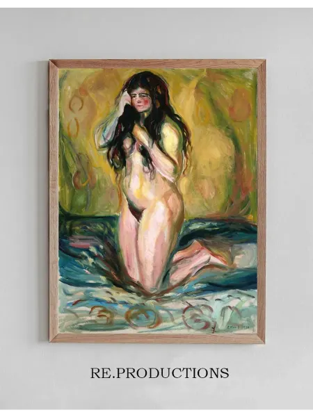 Re.productions Постер Kneeling Nude - Edvard Munch