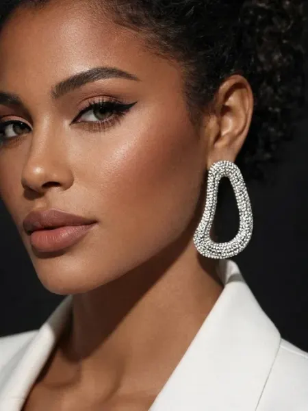 Серьги кольца большие крупные объемные бижутерия IKiss Jewelry