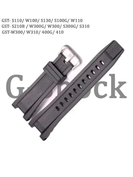 Ремешок для часов G-Shock GST-W300 черный серебр. пряжка Haspic