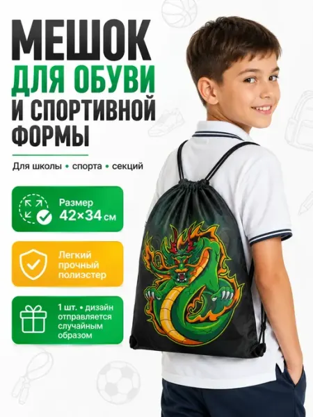 Рюкзак-мешок для обуви школьный для сменки физры Дарипрезент