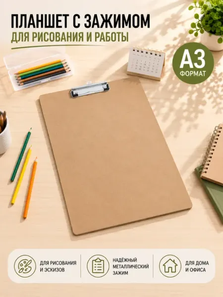 Планшет для рисования с зажимом А3