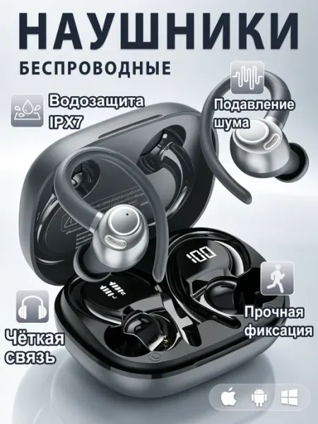 Наушники беспроводные спортивные, наушники беспроводные для
