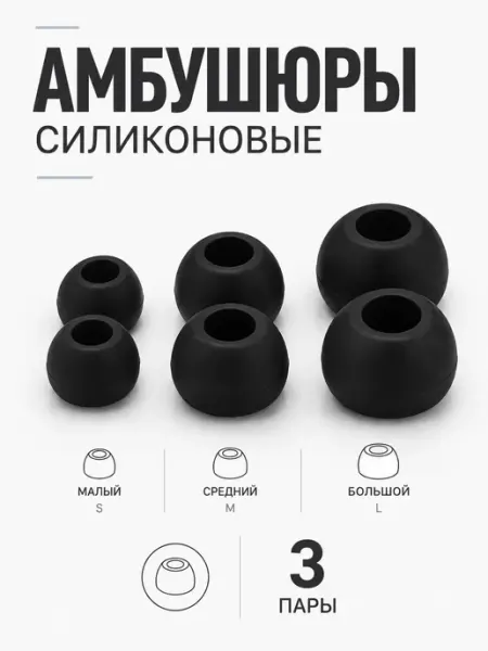 Амбушюры для наушников, черные
