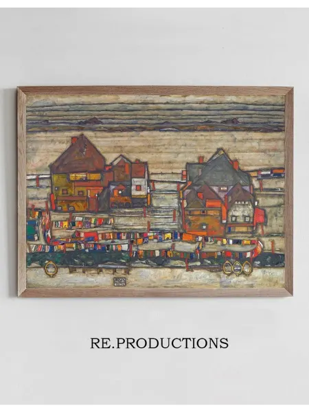 Re.productions Постер Houses With Laundry (Suburb II) - Egon Schiele