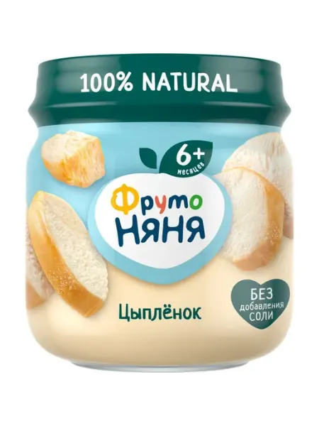 Пюре мясное детское ФрутоНяня цыпленок, с 6 месяцев, 80 г