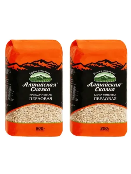 Крупа перловая ячменная, 2 шт по 800 г алтайская сказка