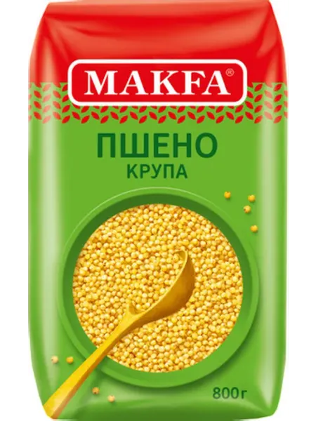 Крупа пшено Макфа шлифованное высший сорт, 800г Makfa