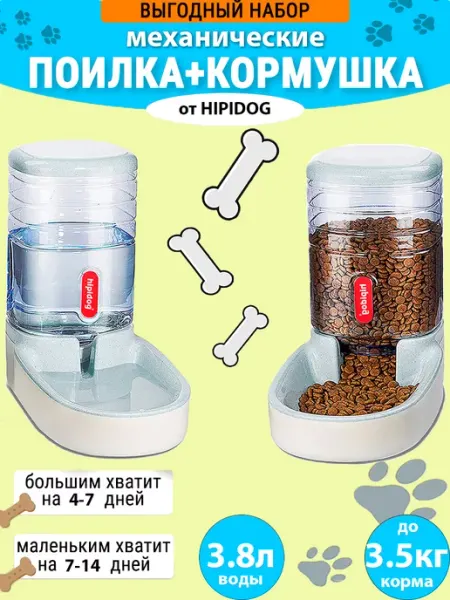 Набор автоматической кормушки и поилки для кошек и собак CATzilla MARKET