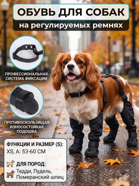 Обувь для собак на подтяжках пород непромокаемый