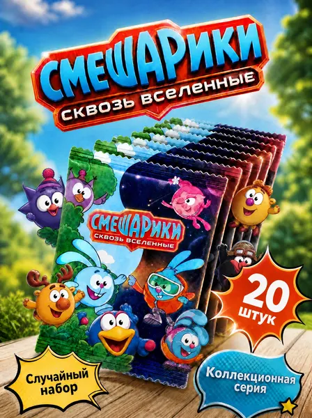 Смешарики Пятерочка Сквозь Вселенные 5, 10 штук (случайные)