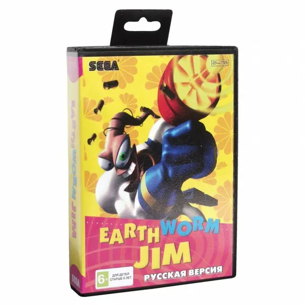 Картридж 16 бит одноигровый EARTHWORM JIM 1 для телевизионной приставки 24Мб