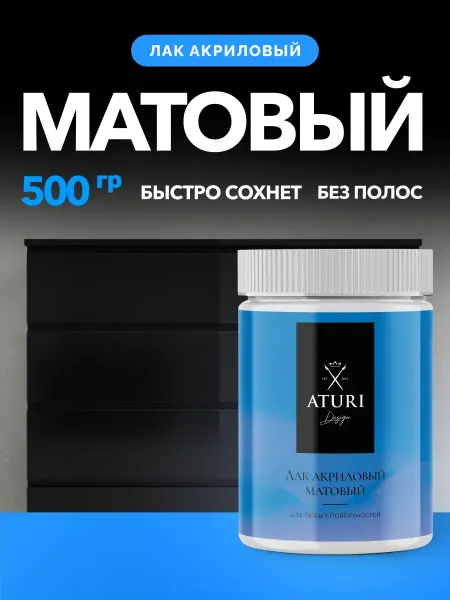 Aturi Design Лак для мебели матовый без запаха прозрачный Classic 500 мл