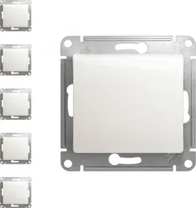 Механизм выключателя Systeme Electric Glossa одноклавишный перламутр (комплект из 5 шт)