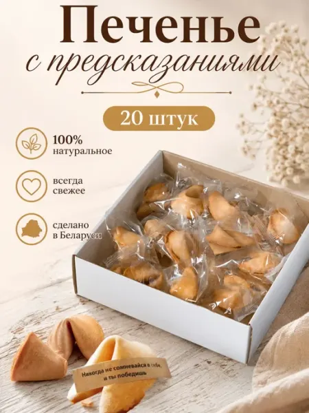 Фабрика Желаний Печенье с предсказаниями 20 шт. набор в коробке