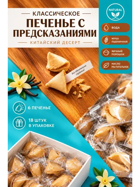 Фабрика Желаний Печенье с предсказаниями 25 шт подарочный набор