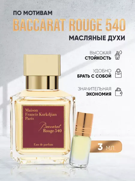 Aromatov Perfumery Масляные духи Baccarat Rouge 540 3 мл миск