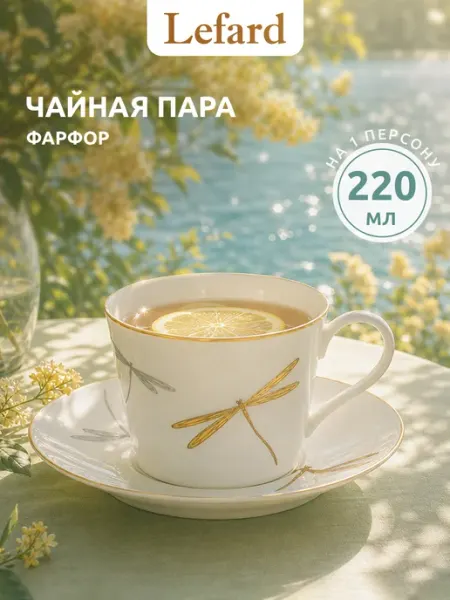 Lefard Чайная пара подарочная фарфоровая 220 мл