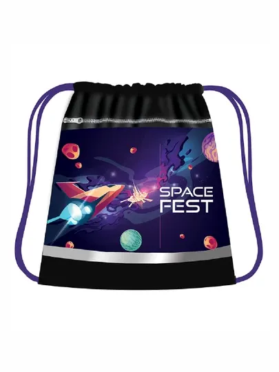 Сумка для сменной обуви, ткань, дизайн, с карманом СДС-71-SPAСEFEST q0000051829