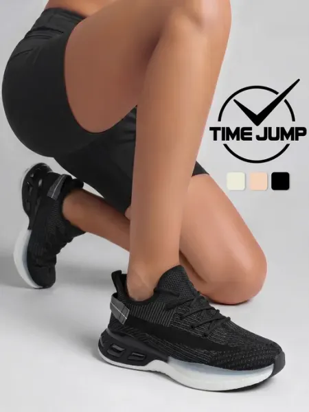 Кроссовки женские черные для фитнеса сетка TimeJump