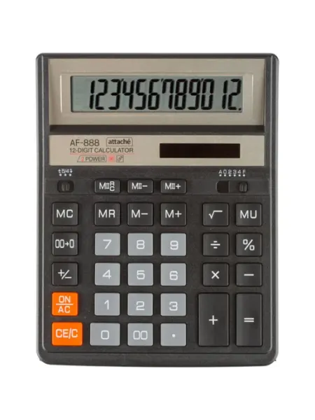 Настольный калькулятор с двойным питанием 204x158мм Attache