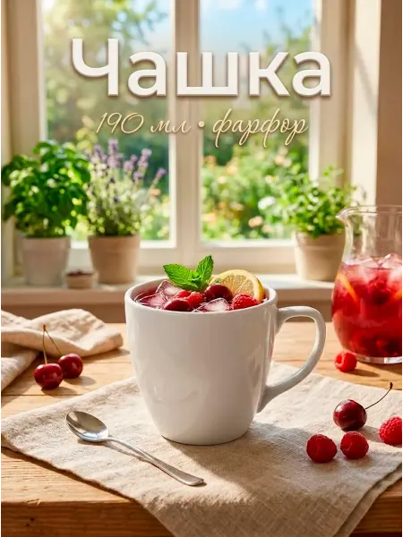 Добрушский фарфоровый завод Кружка для чая и кофе «Универсал» фарфоровая 190 мл