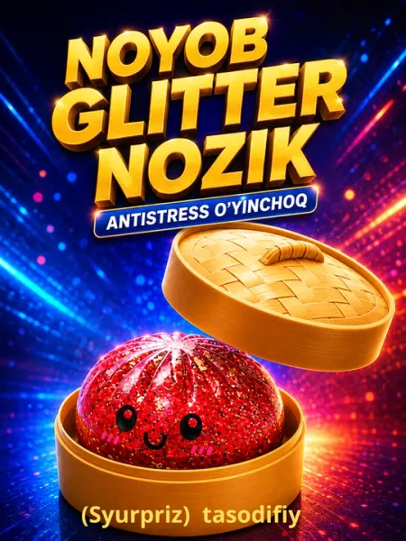 Сквиш антистресс Glitter Nozik, мягкая игрушка Squishy, случайный цвет (сюрприз) 5 см