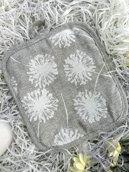 Прихватка для кухни, Cherir, 20x20 см, 1 шт. "Одуванчик", серый