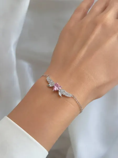 Браслет с розовым сердцем y2k Fortunatus jewelry