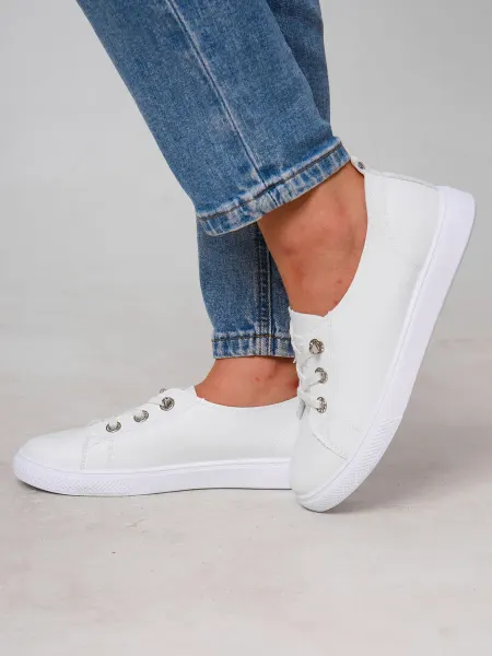 ELOOK SHOES Кеды легкие белые из эко-кожи