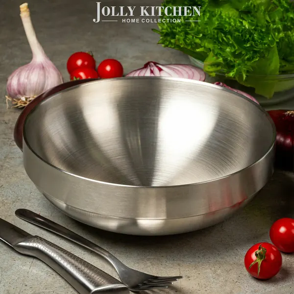 Миска изотермическая Jolly Kitchen двойные стенки матовая 19 см