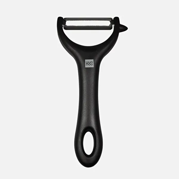 Овощечистка HU0035 Paring Knife черная, зазубренное лезвие из нержавеющей стали титановое покрытие