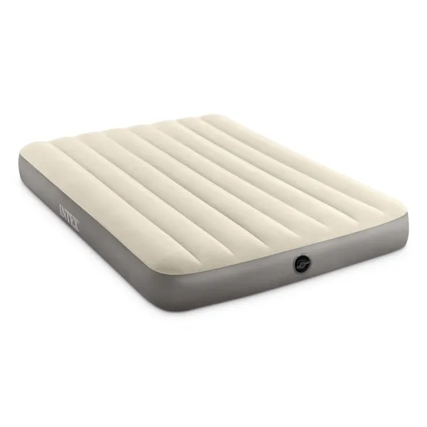 Матрас надувной Intex 64102 Deluxe Single-High, 137x191x25 см, нагрузка до 273 кг, винил с бархатом, бежевый
