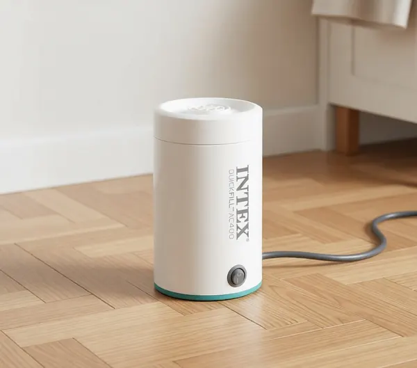 Насос электрический 5В, Intex 66646 "Quick-Fill", от сети 220В, 2 насадки в комплекте