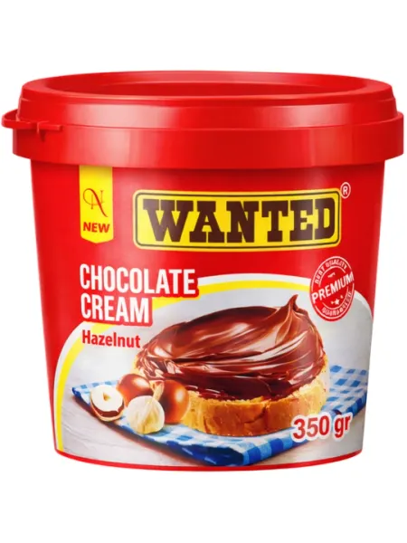 Шоколадный крем WANTED с фундуком 350 г, 9 × 9,5 см, производитель Ne’mat
