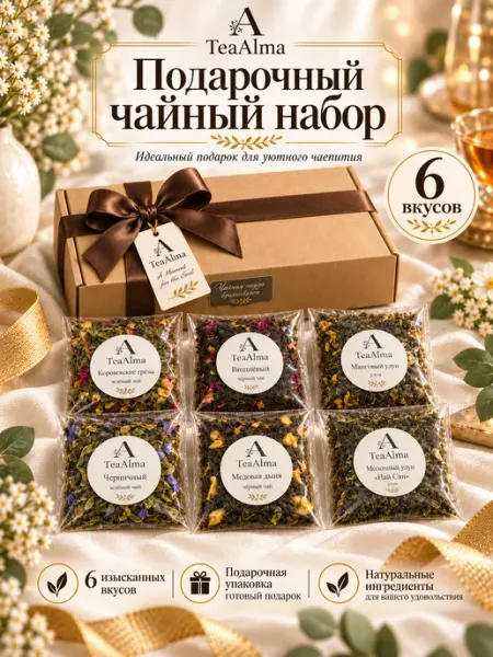 Подарочный мини набор чая с шестью вкусами