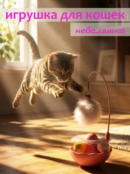 Интерактивная дразнилка для кошек 3 в 1 с шариками и мятой