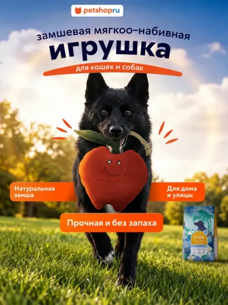 Игрушка для собак pамшевая мягко-набивная Яблочко BOW WOW PetShop
