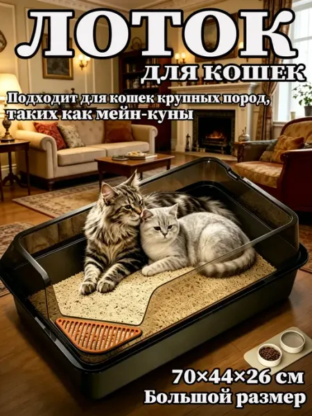Большой лоток-туалет, высокие бортики, для мейн-кунов IKEA