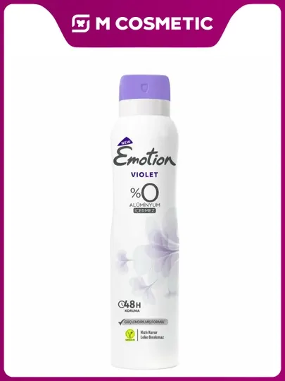 EMOTION Дезодорант Violet 150мл, свежесть и защита с мягким ароматом фиалки