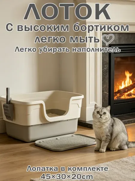 Лоток с совком и ковриком