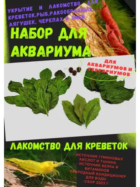 Набор растений Mix-4 Амбровые шишки Инжир Шелковица корм Aqua Fish
