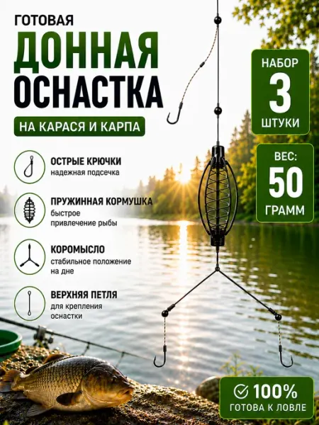Кормушка для рыбалки убийца карпа 50 грамм набор 3 шт РЫБ АК