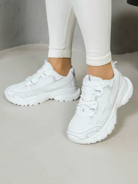 Кроссовки белые спортивные на высокой подошве MoDa for Life