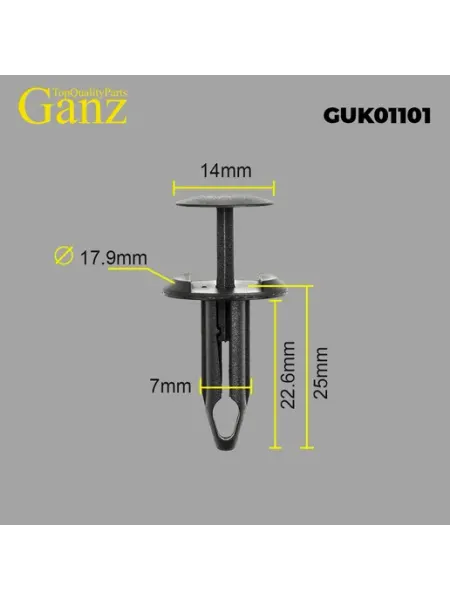 Клипса универсальная GUK01101, 10 штук GANZ
