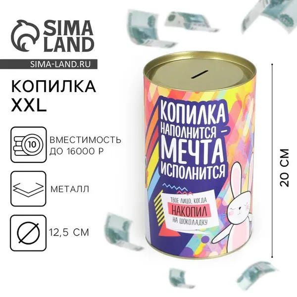 Копилка XXL «На исполнение мечты», 20 х 12,5 см, 2929554